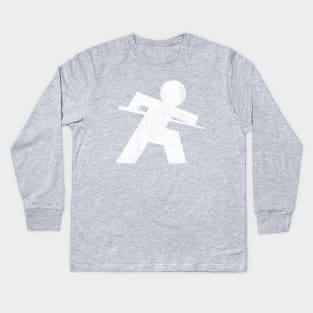 Stick Person Playing Pool Kids Long Sleeve T-Shirt